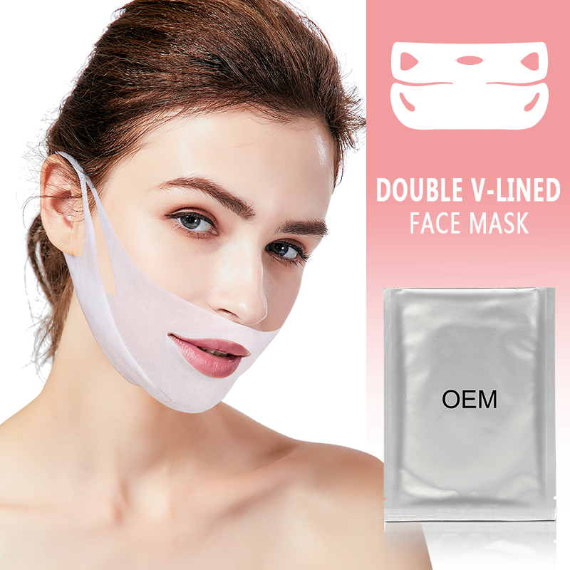 Logo V Line Lifting Double Gel Facial Mask Chin Collagen V Shape Slimming Hydrating Face Mask Lifting thumbnail 3